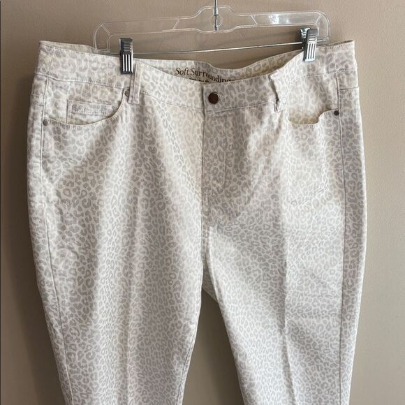 Soft Surroundings Cream Leopard Print Pants size 1x - Picture 2 of 6